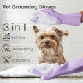 Pet Grooming Gloves - Deshedding Mitt Pair