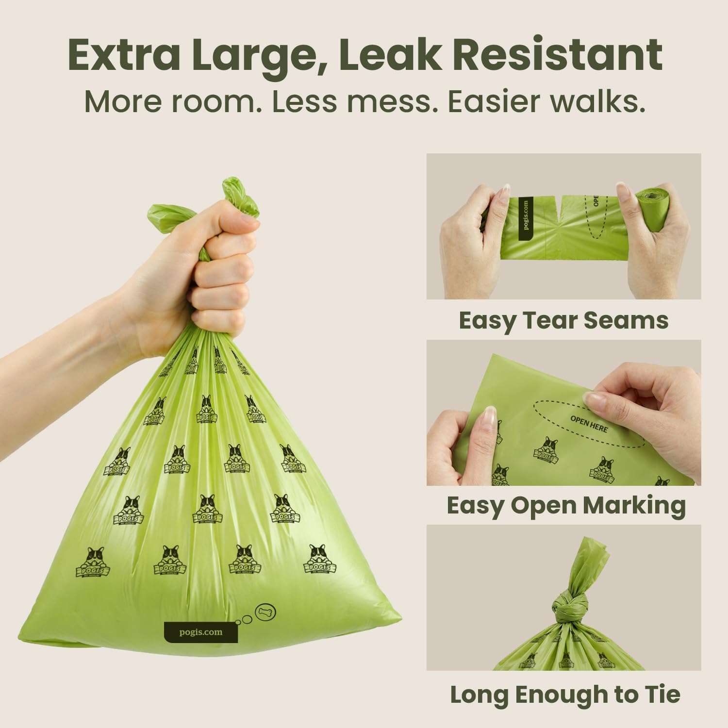 Leak-Proof Extra Thick Dog Poop Bags - Fresh Scent + Pack of 150